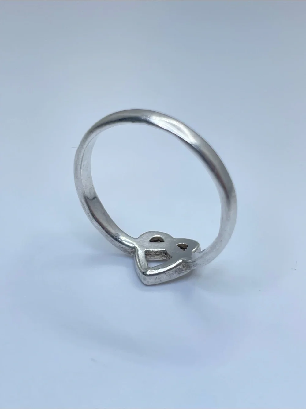 925 Sterling Silver Infinity Heart Ring Band Sz 7 Minimalist Love Modern Classic
